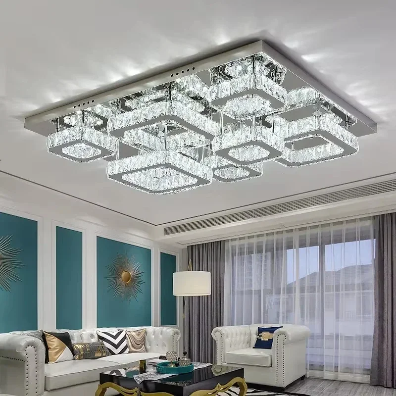 Flush Mount Ceiling Light Ceiling Lamp Modern Lighting Chrome Light Dimmable LED Luxury K9 Crystal