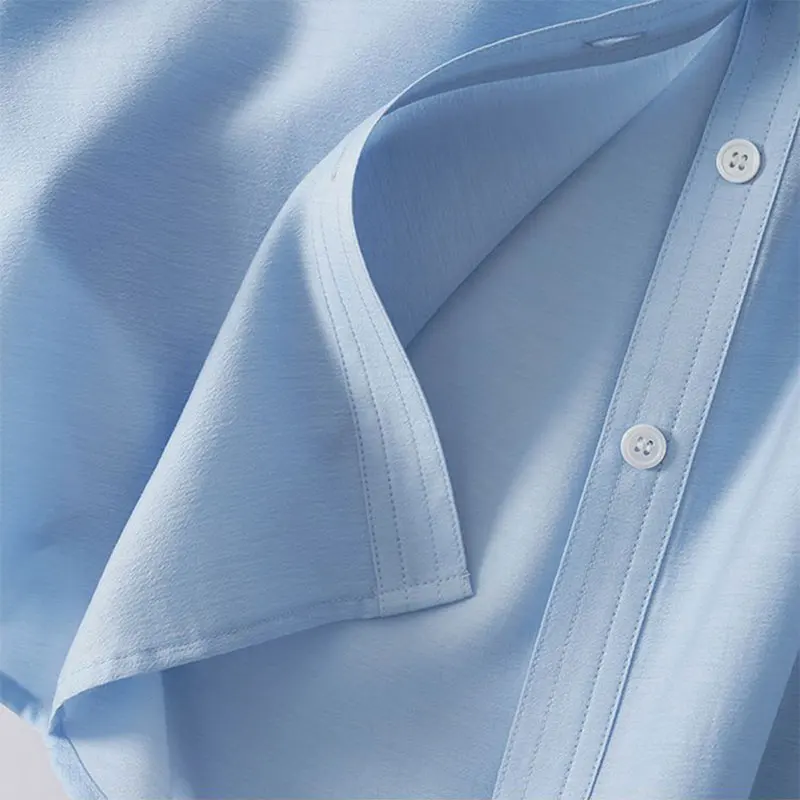 グリーンソリッドカジュアルポロネックシングルブレスト半袖レディースブラウスシャツカジュアル女性服トップスファッション2026春