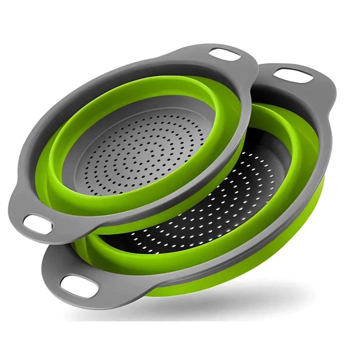 

Kitchen Strainer Colander Set,2PCS Food Strainers for Kitchen Collapsible Colander with Plastic Handles for Pasta and Spaghetti