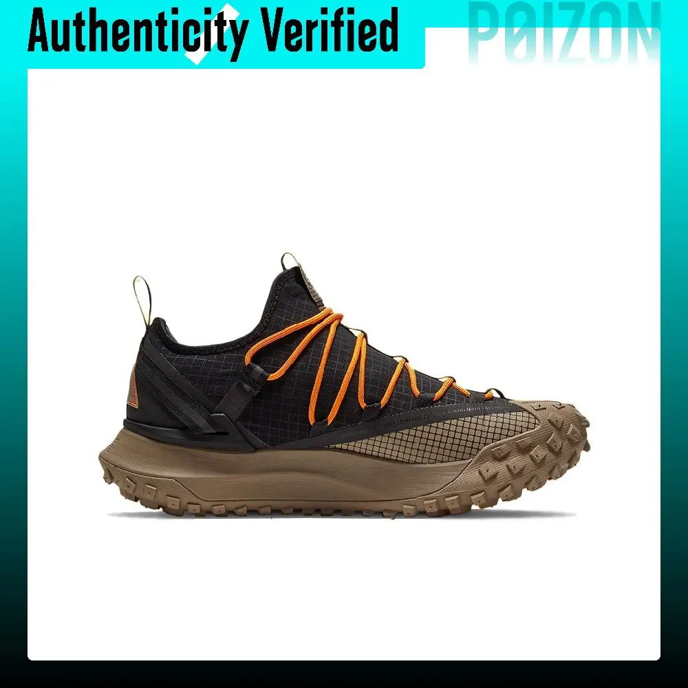 Zapatillas Nike ACG Mountain Fly para exteriores, unisex, de caña baja, negro/marrón/naranja DA5424-200
