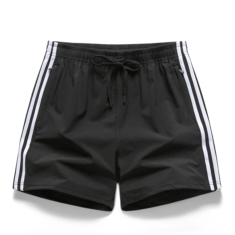 Fashion Lace Up Spliced Striped High Waist Casual Shorts Men's Clothing 2024 Summer New Loose All-match Elastic Board Shorts