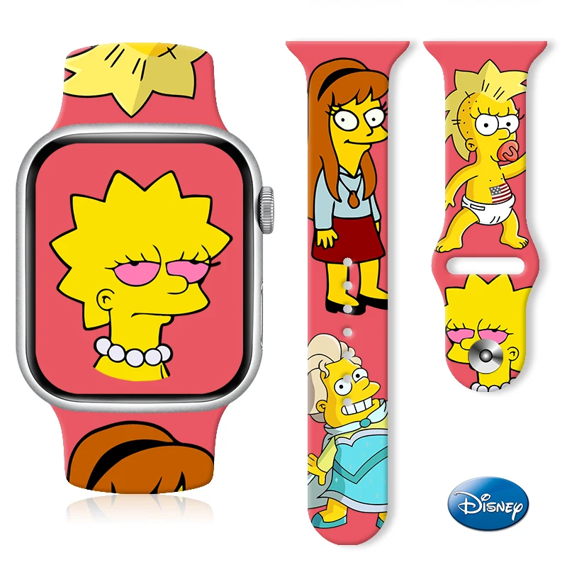 

Disney The Simpsons Series 2 Strap for Apple Watch 11 10 9 Silicone Band Replaceable Bracelet for iWatch 46/44/42/41mm Watchband