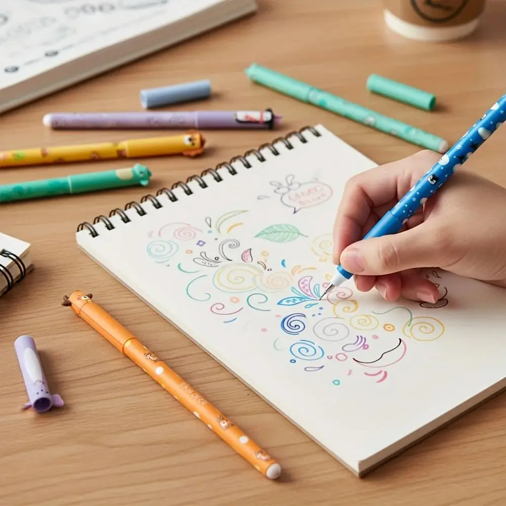 

8pcs/Set New Animal Series Erasable Pen 8 Colors 0.5mm Tip Gel Pens Writing Tool Neutral Pen Marking