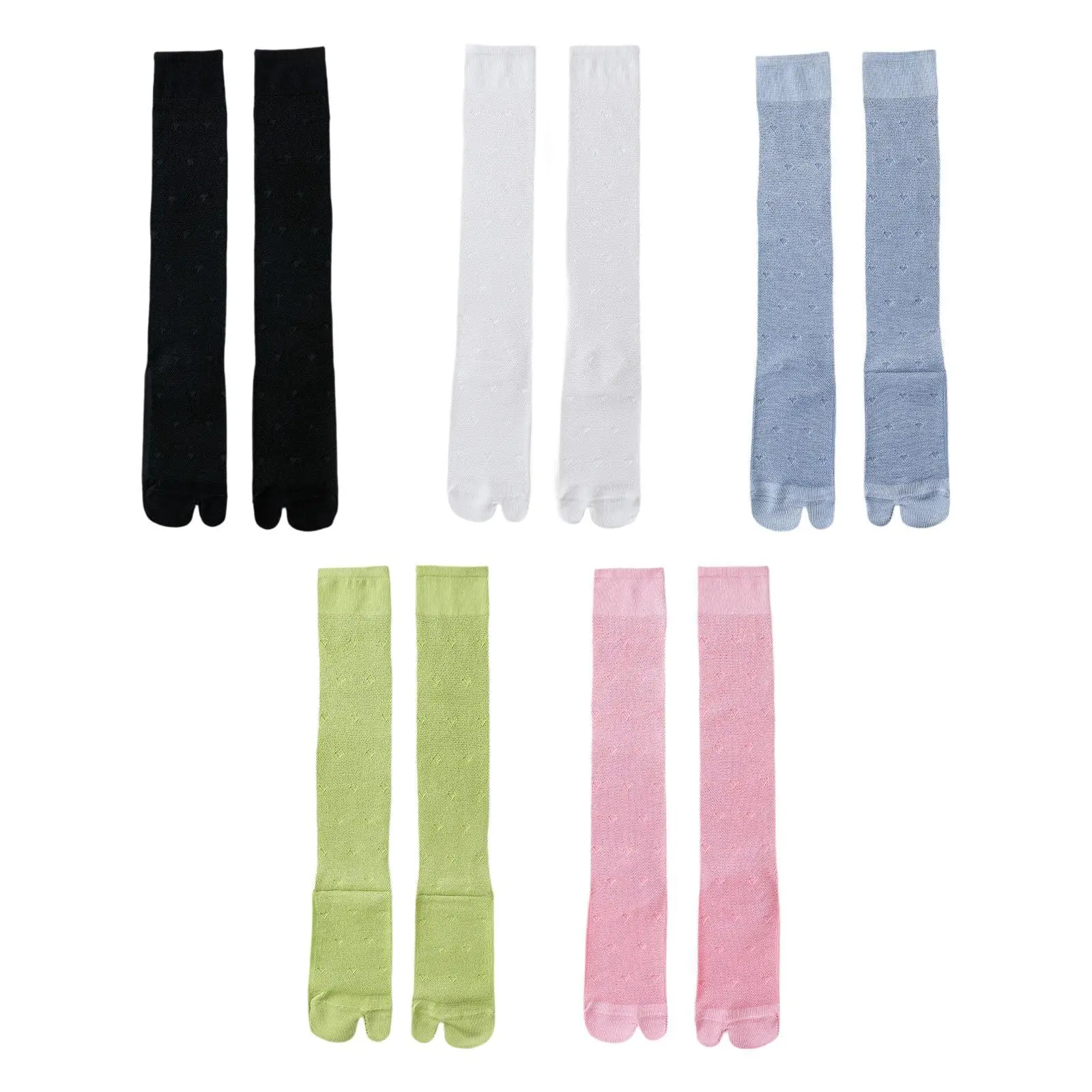 

Summer Tabi Split Toe Socks Stretchy Soft Big Toe Separated Extended Calf Socks for Female Flip Flops Lightweight Accessories