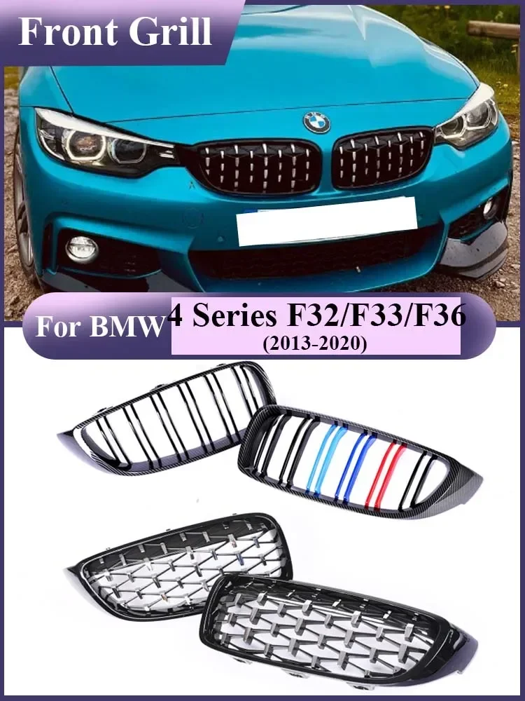 

Shooting Star Front Bumper Kidney Grill for BMW 4 Series F32 F33 F36 F80 F82 F83 M4 2013-2020 Carbon Fiber Refiting Grille Parts