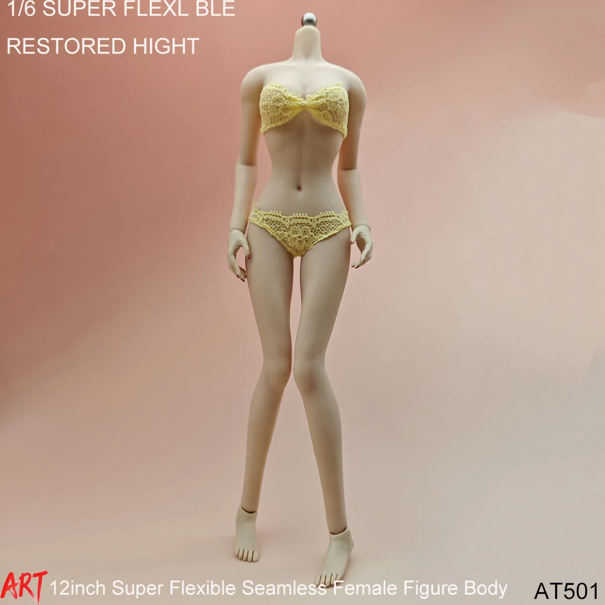 AT501 1/6 مقياس أنثى متوسطة الثدي نحيلة الخصر سلس الجسم 12 بوصة مرنة عمل الشكل ألعاب الدمى Suntan شاحب دمية نموذج #3