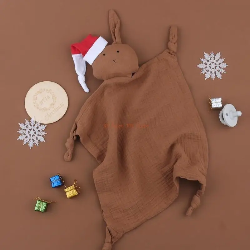 منشفة استرضاء الطفل 96GC مع لعبة احتضان مريحة من القطن على شكل أرنب لتهدئة الرضع #2