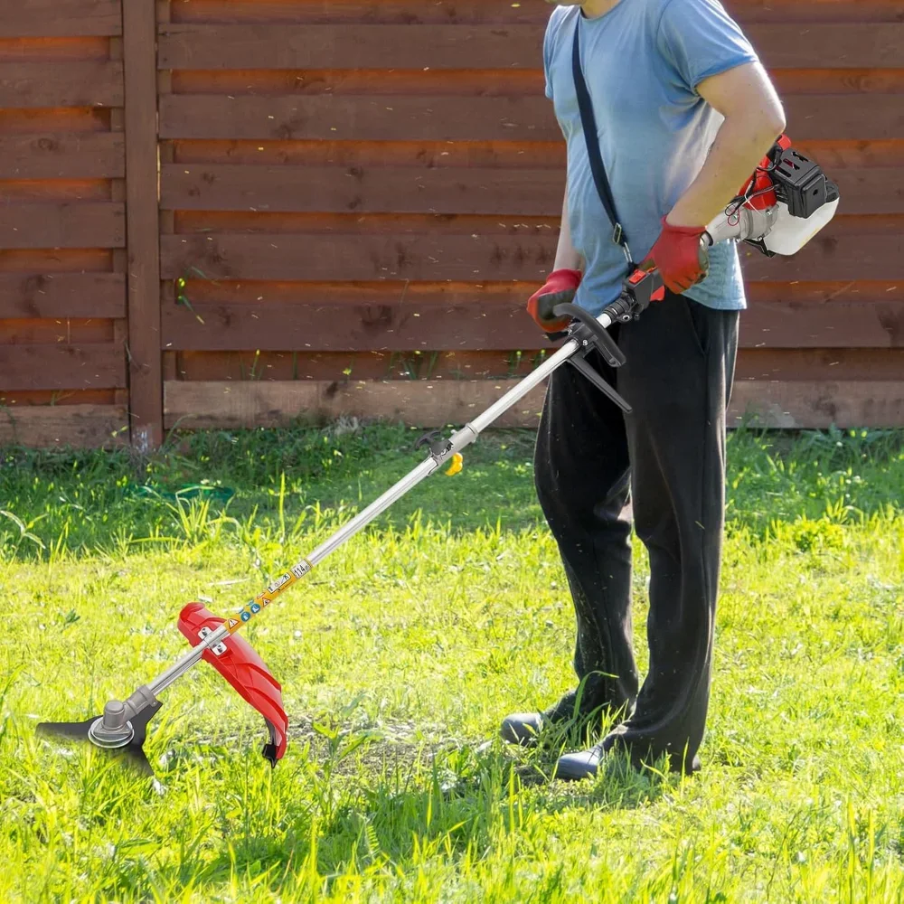 

52CC 2-Stroke Garden Hedge Trimmer Combo, 10 in 1 Multi-Functional Garden Trimming Tool Gas Powered Long Reach Pole Saw Grass
