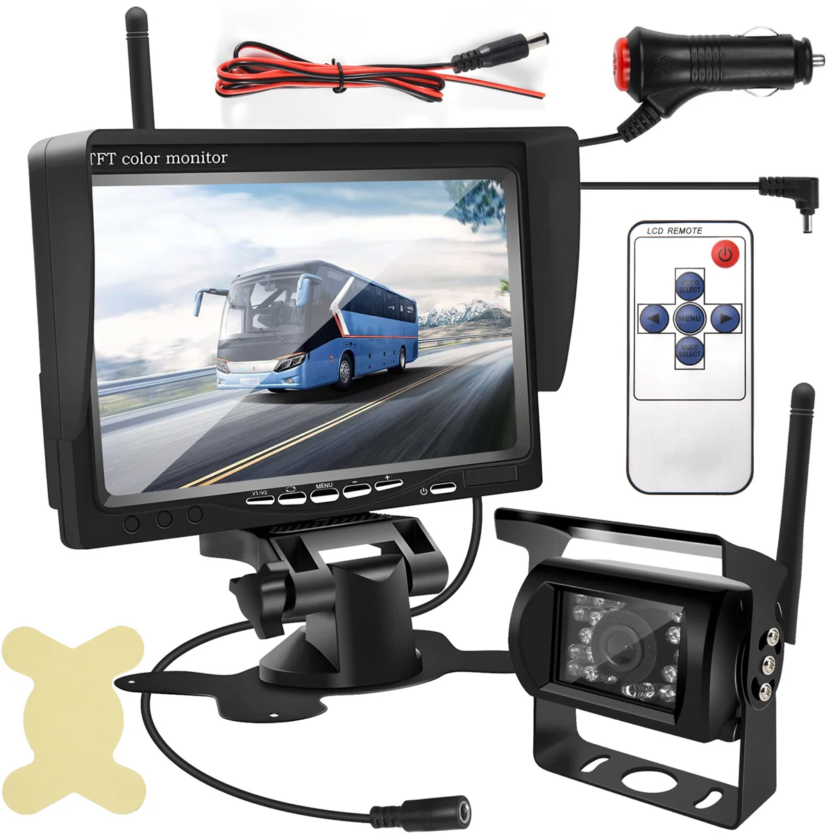 

7Inch Monitor Wireless Rear View Backup Camera Night Vision System for Car RV Truck