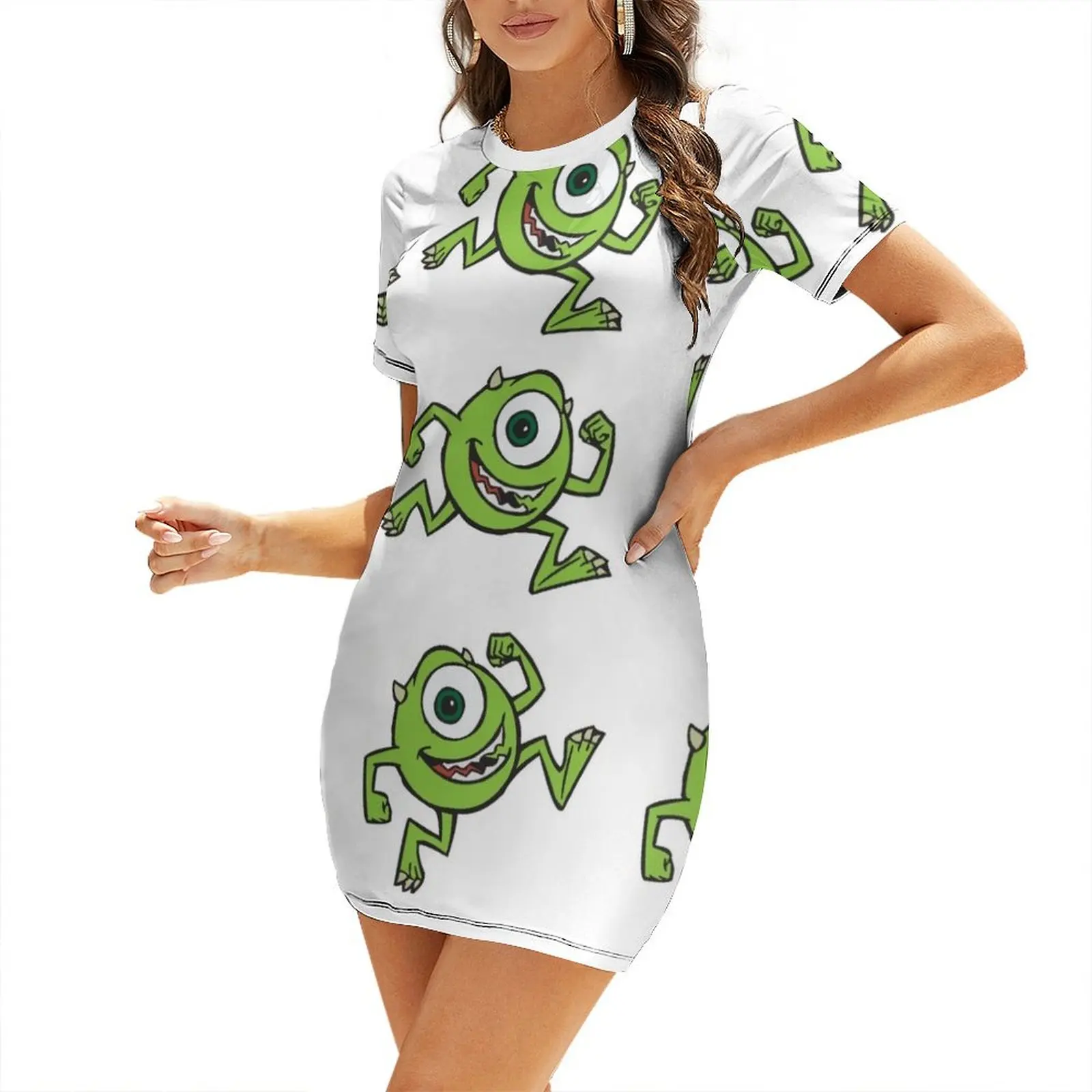 

Monsters Inc Mike Retro Short Sleeved Dress birthday dress ladies dresses for women 2025