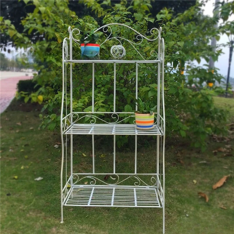 Simple wrought iron multi-layer flower stand courtyard flower shop balcony succulent flower pot foldable storage rack floor type