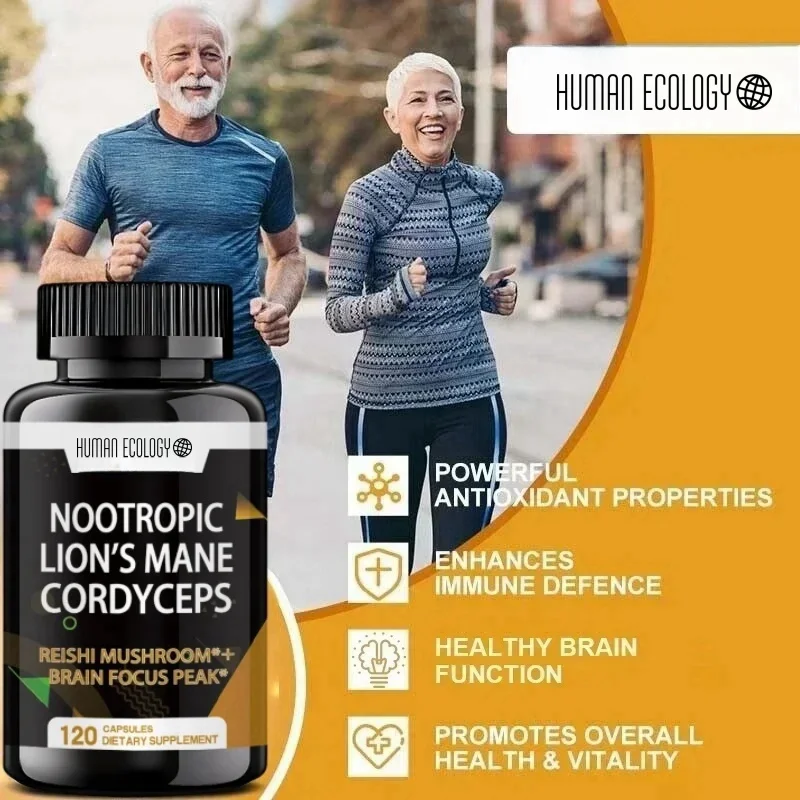 Human Ecology Lion s Mane Cordyceps Immune Booster Nootropic Brain Supplement for Energy Memory Liver