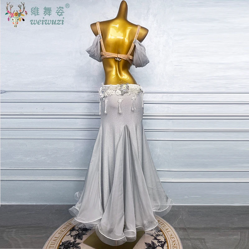 Roupa de dança do ventre para mulheres luxo strass sênior lantejoulas trajes desempenho adulto oriental dança competição roupas