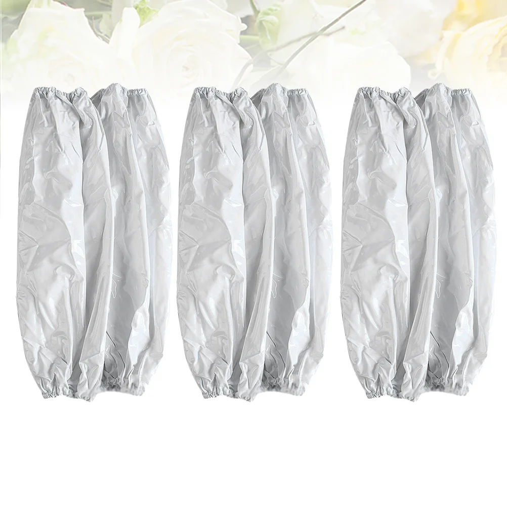 

3pcs White Pvc Waterproof Arm Sleeves Lightweight Elastic Cooking Cleaning Tool For Kitchen Oilproof Protection Work Safety