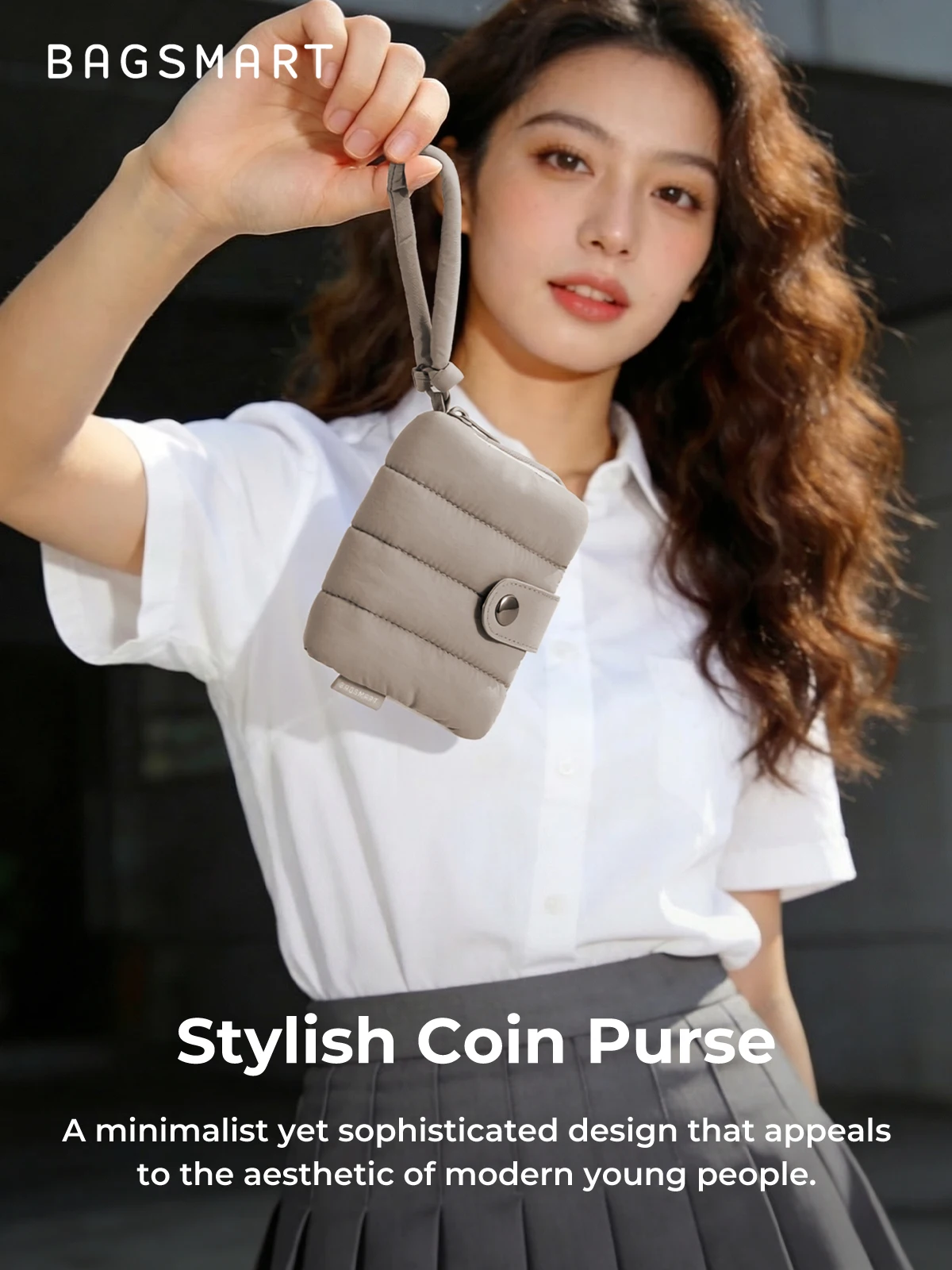 BAGSMART Mini-Quilted-Geldbörse für Damen, weiche, bauschige Handgelenktasche, leichter Karten- und Münzhalter, kleine Kosmetiktasche – Detail 7