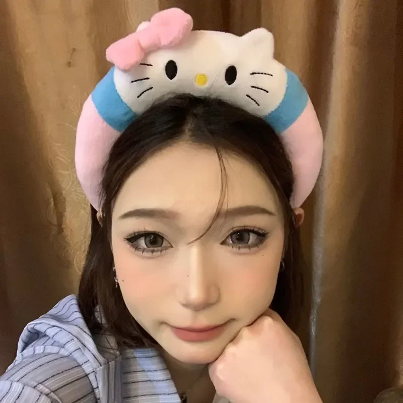 5pcs Sanrio Hairband Cartoon Hello Kitty  My Melody Headband Kuromi Cinnamoroll Hair Accessories Plush Headdress Girl Gift