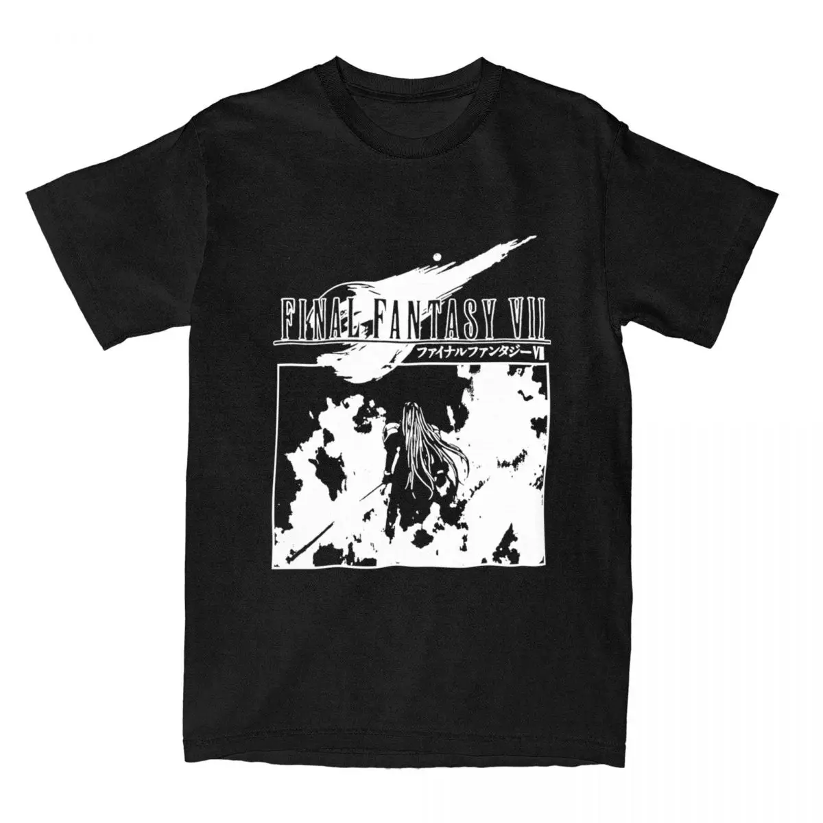 Final Fantasy Game T Shirts for Men Pure Cotton Vintage T-Shirt Crew Neck Tee Shirt Short Sleeve Clothing Gift Idea