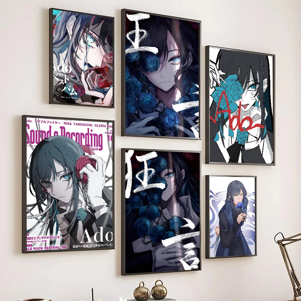 ملصق Ado Anime فني ذاتي اللصق مقاوم للماء ملصق ورقي للمقهى وبار ديكور جدران الغرفة #2