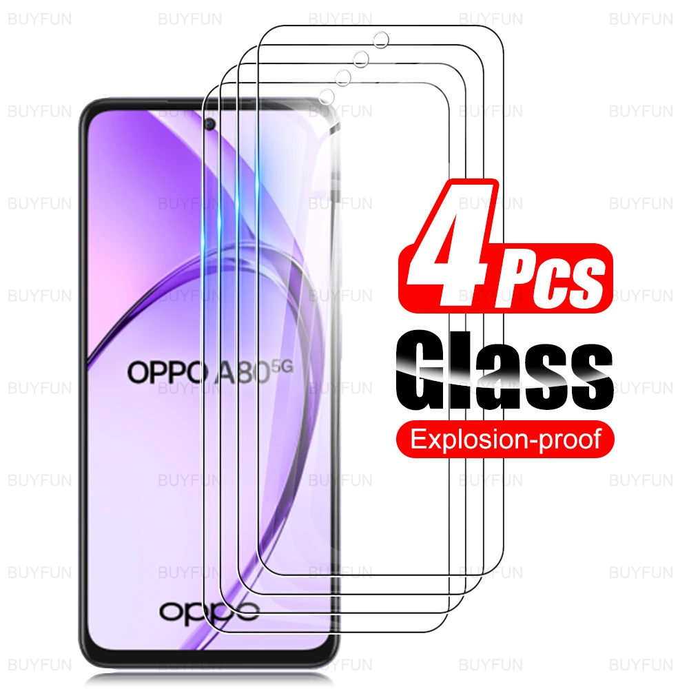 4Pcs Tempered Glass Screen Protector For Oppo A80 5G 2024 6.67 inches Clear Protective Film Opo Appo A 80 80A OppoA80 CPH2639