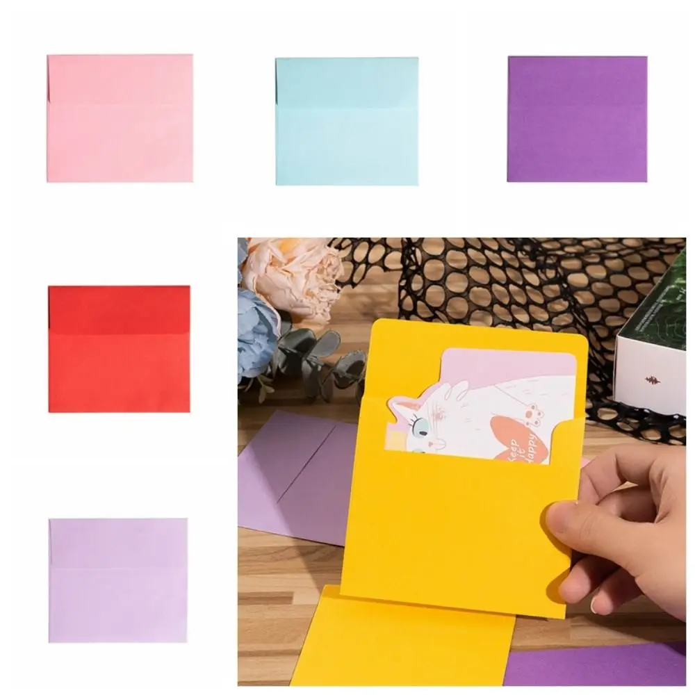 กระดาษออฟเซ็ต10ชิ้น/แพ็คซองจดหมายหนาสีสันสดใสสีลูกกวาดซองจดหมายกระดาษซองจดหมายขนาด11*10.3ซม. จัดงานแต่งงานขนาดเล็ก