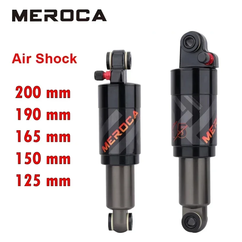 

MEROCA Mountain Bike Air Shock Absorber 125mm/150mm/165mm/190mm/200mm Scooter Alloy MTB Folding Bicycle Rear Shock Cycling Parts