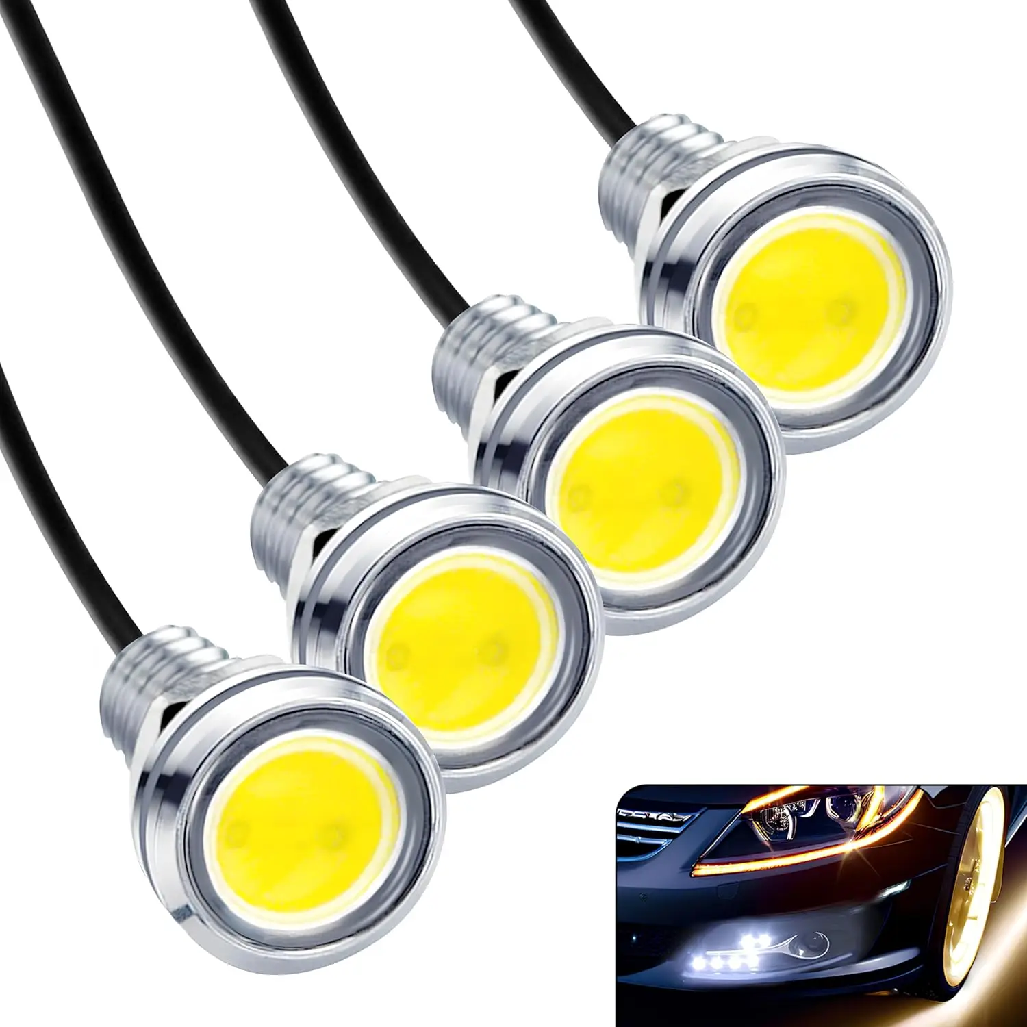 

4 шт. 23 мм COB DC 12 В Eagle Eye светодиодный автомобильный противотуманный DRL дневные ходовые огни автомобиля ATV кемпер багажник мотоцикл габаритные огни лампа хвост Rev