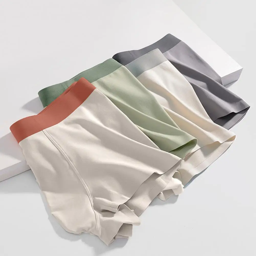 

High Elasticity Men Boxers Boxer Underwear Men's Seamless Patchwork Color Boxer Briefs Comfort Fit Underwear with for Mid-waist