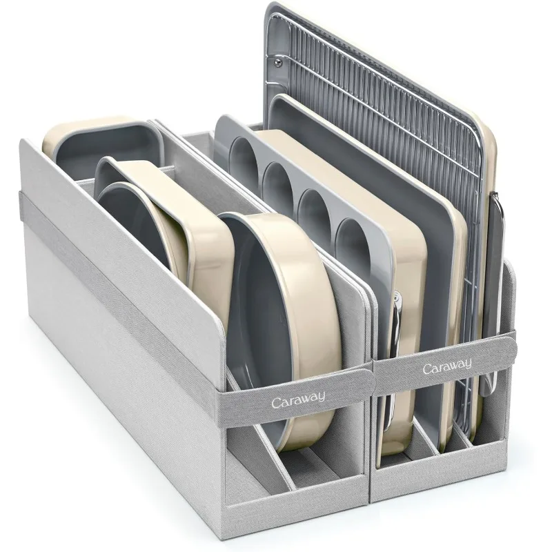 Nonstick Ceramic Bakeware Set (11 Pieces) - Baking Sheets, Assorted Baking Pans, Cooling Rack, & Storage