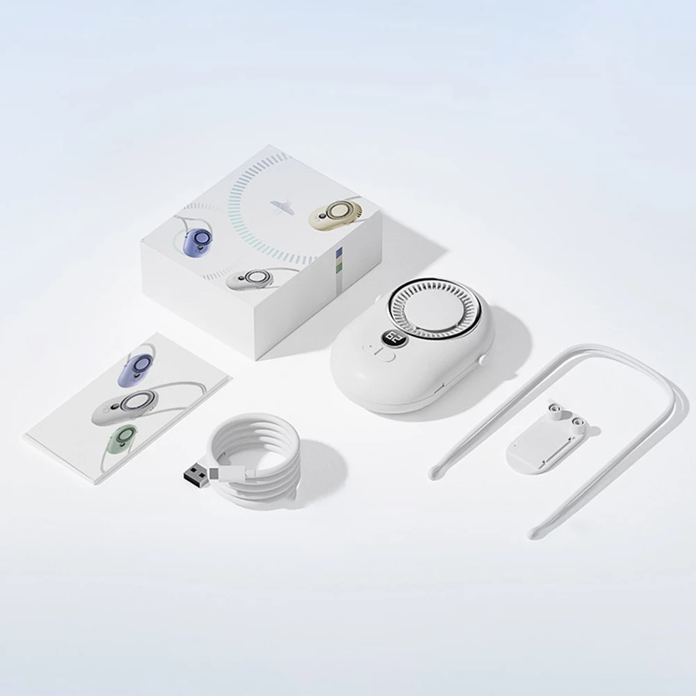 Wearable Portable Cooling Fan Cooling Adjustable Wind Speeds As Shown Hands-free Fan 2000mAh Battery 4000mAh Battery