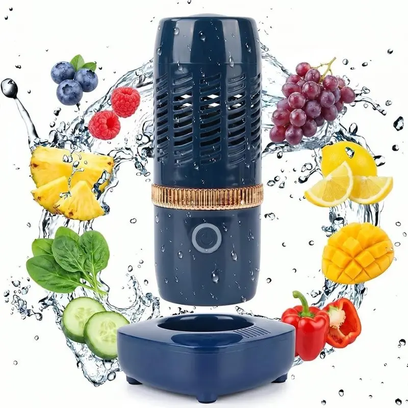 AB41-Portable Fruit And Vegetable Washing Machine,With OH- Purification Technology For Cleaning Veggie Grains Meat Blue