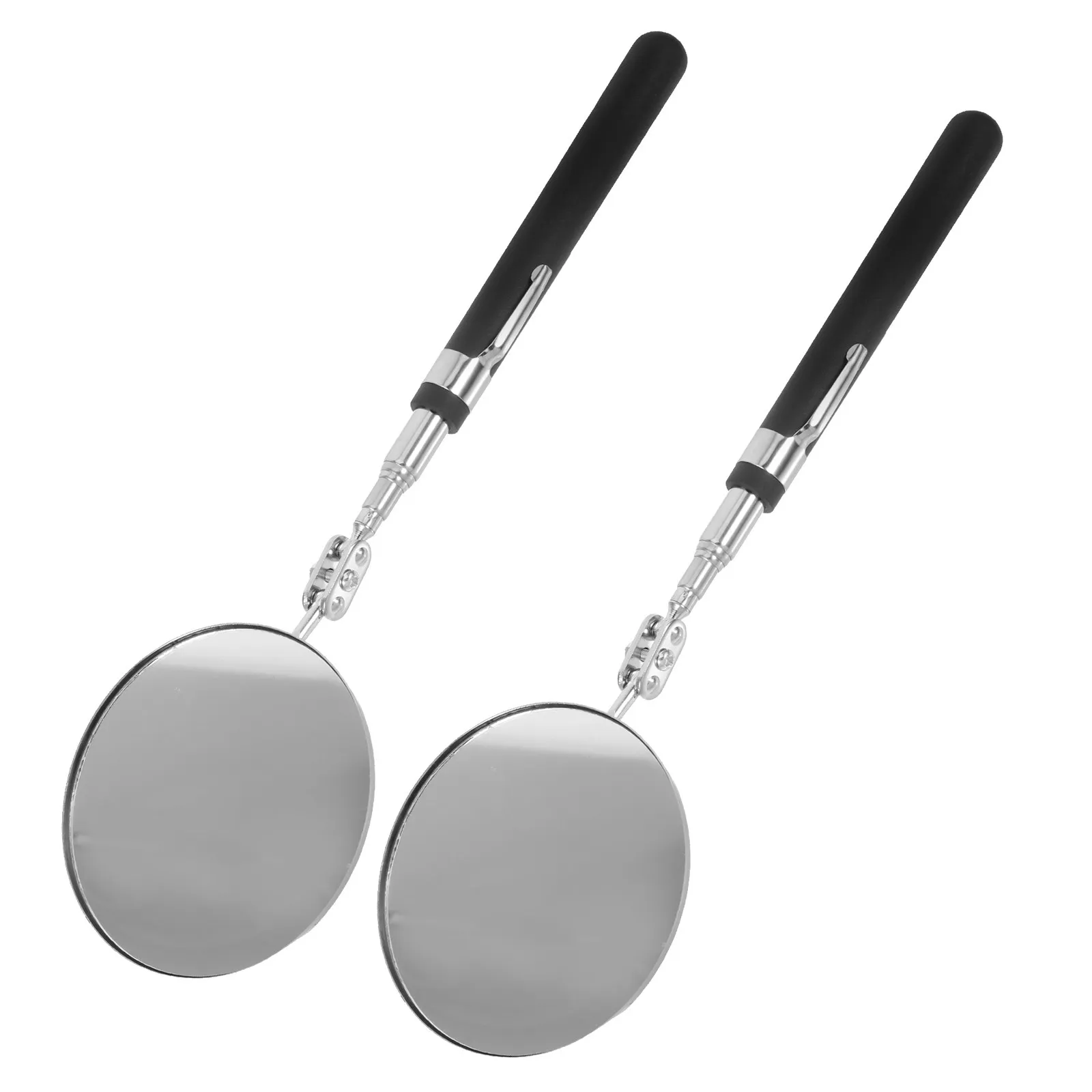 2Pcs Telescoping Auto Inspection Mirror Adjustable Stainless Steel Car Bottom Maintenance Mirror Mechanic Tool Inspection Stick - view 2