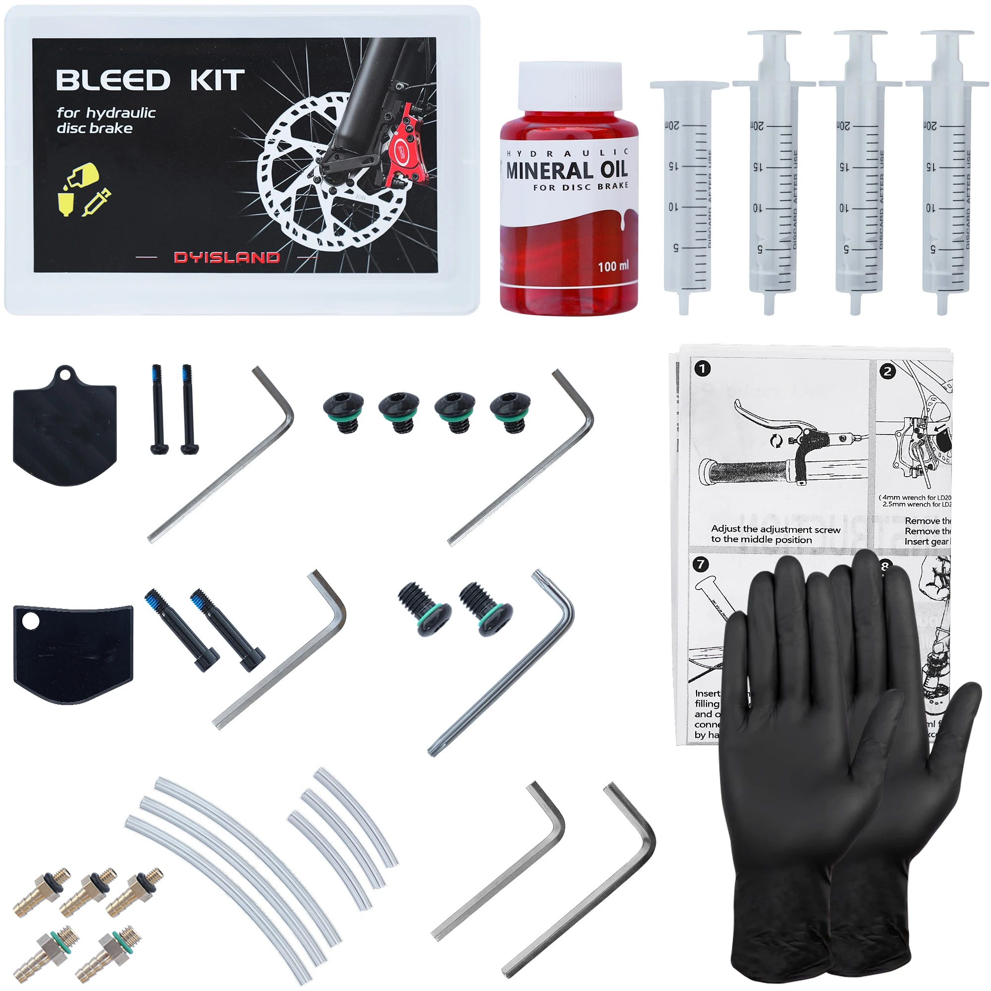 AliExpress NONE DYISLAND Bike Brake Bleed Kit, Bicycle Mineral Oil and Operating Tool for Dyisland E-bike Electric Scooter Hydraulic Brake