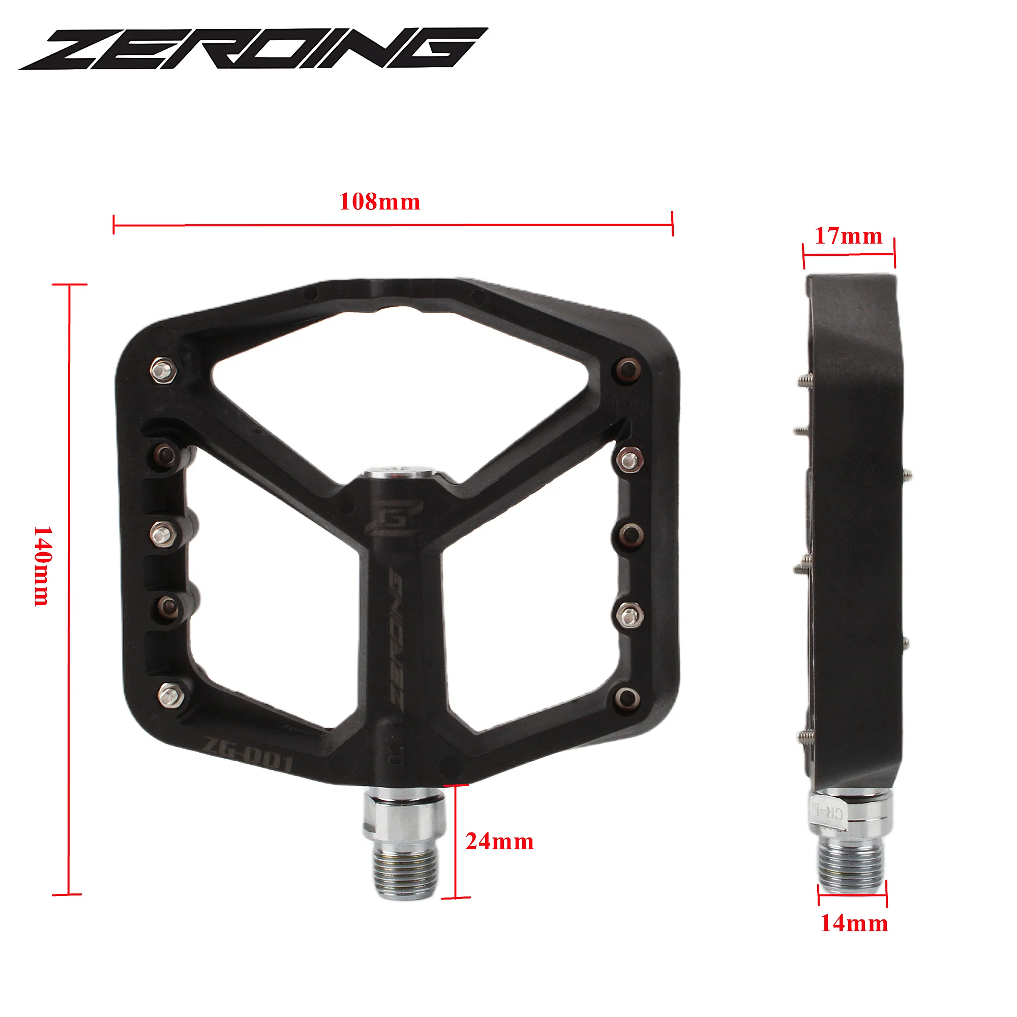 ZEROING Pedals For Bicycle Mtb Mountain Bike Platform Pedal Crank Brothers Bearings Footrest Nylon Flat Pedales Bicicleta