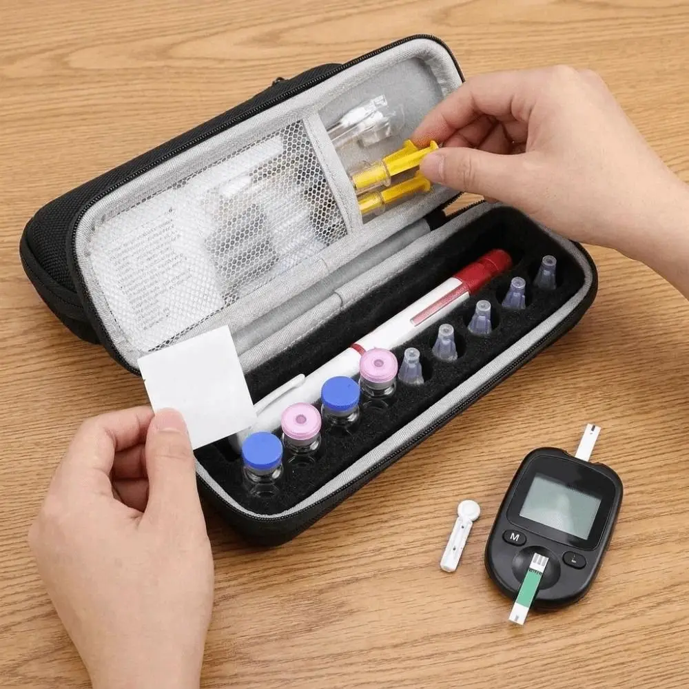 Portable 3ML Insulin Vial Storage Case Waterproof 9 Slots Insulin Vial Protector EVA Shockproof Insulin Organizer Diabetes Care