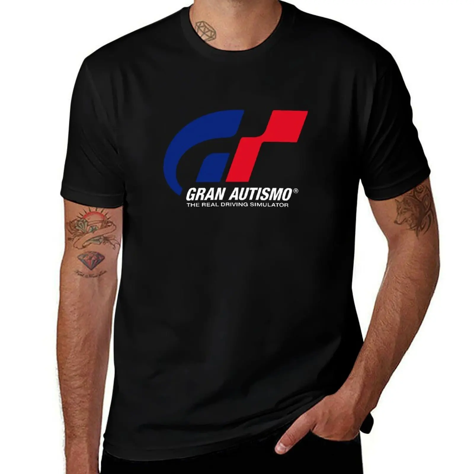 Gran Autismo LogoGran Turismo logo spoof parody meme (1) T-Shirt Large Size Short Sleeve T-Shirt