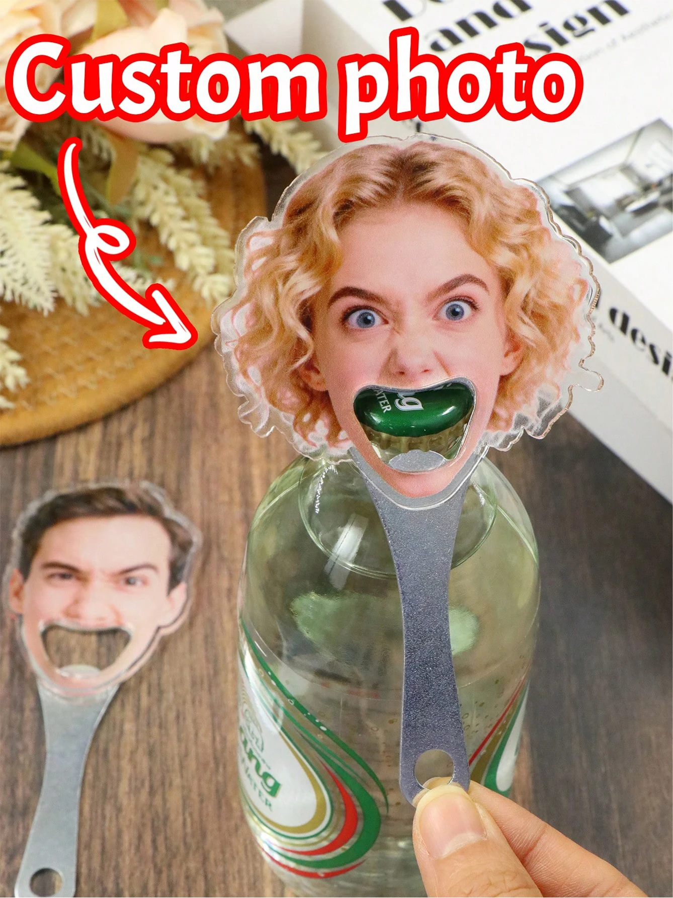 Abridor de botellas con foto personalizado, abridor de botellas con llavero personalizado, abridor de botellas con imagen personalizada