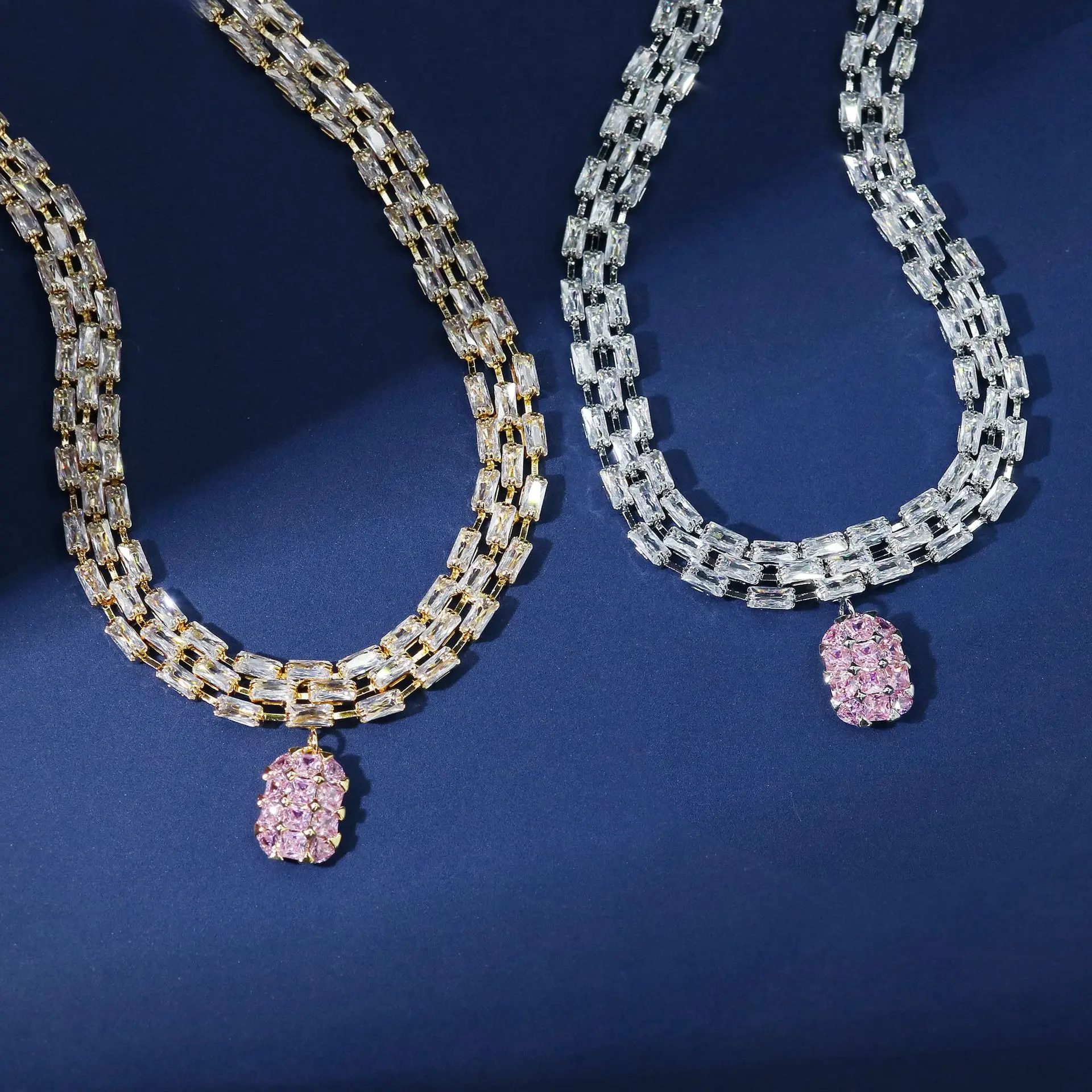 New Classic Simple Necklace Pendant Hundred Women Zirconia Jewellery Set Party Dating Wedding Summer Dresses Prom