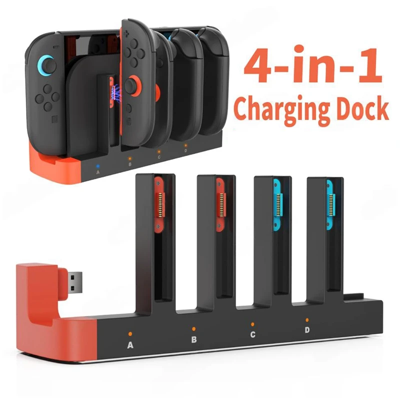 Super Sale 4in1 Controller Charger Station for Switch 2 Joycon Fast Charging Dock with LED Indicator Portable Charging Stand