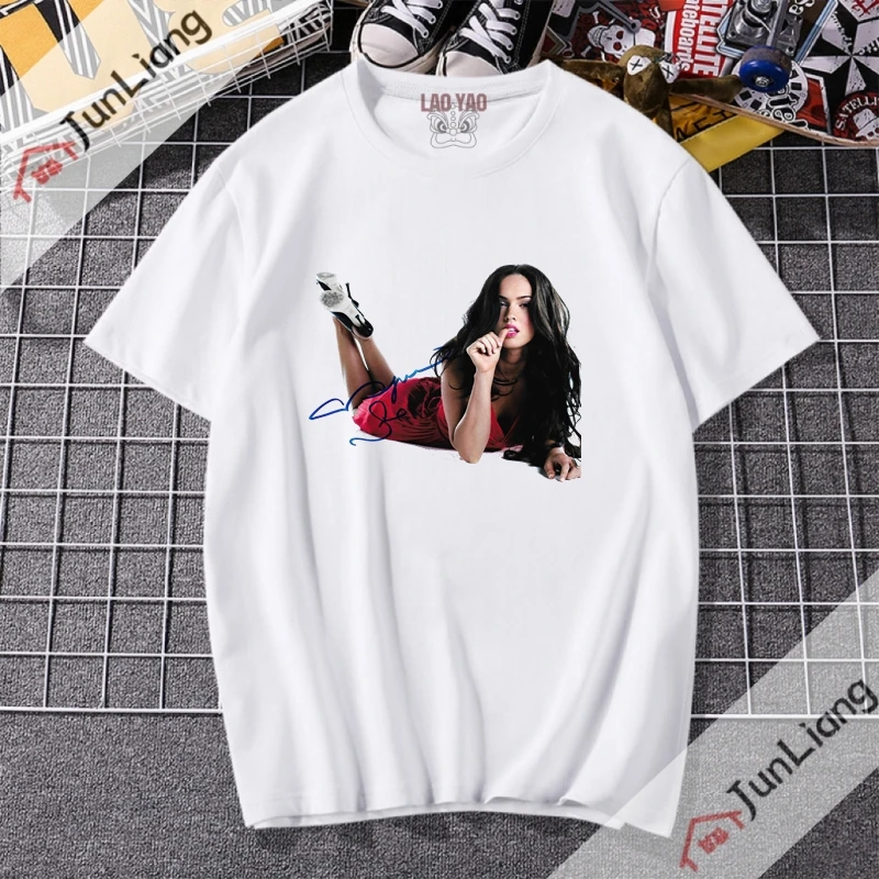 Megan Fox Goth Clothes Movie Actress Y2k Clothing Women's T-shirt Harajuku Men's T-shirts Streetwear Tops Graphic Funny Tees