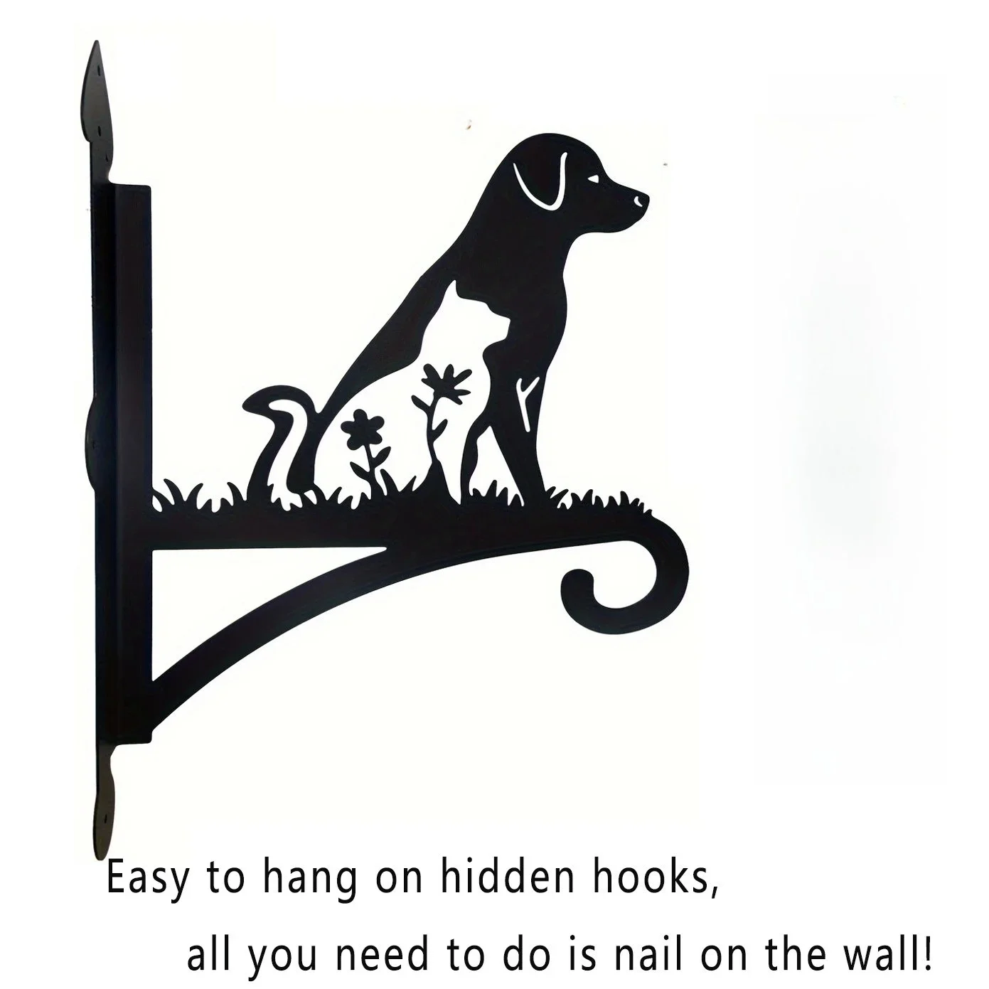 Rustproof Iron Wall Mount Hook Rack – Heavy-Duty Hanger for Planters, Bird Feeders & Outdoor Lanterns – Durable Garden Decor