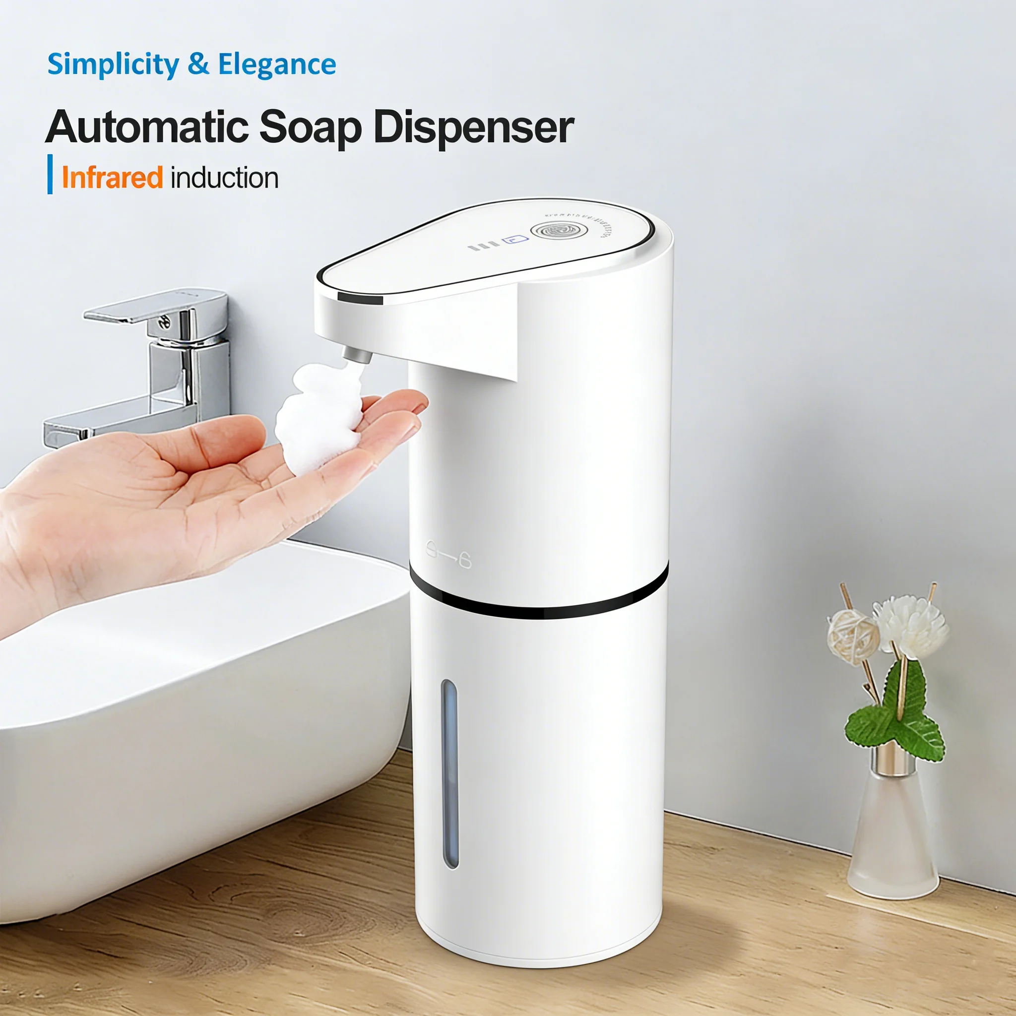 

Contactless Electric Foaming, Type-C Charging, Multiple Levels, Wall Mounted 2026 New Bathroom Automatic Sensor Soap Dispenser