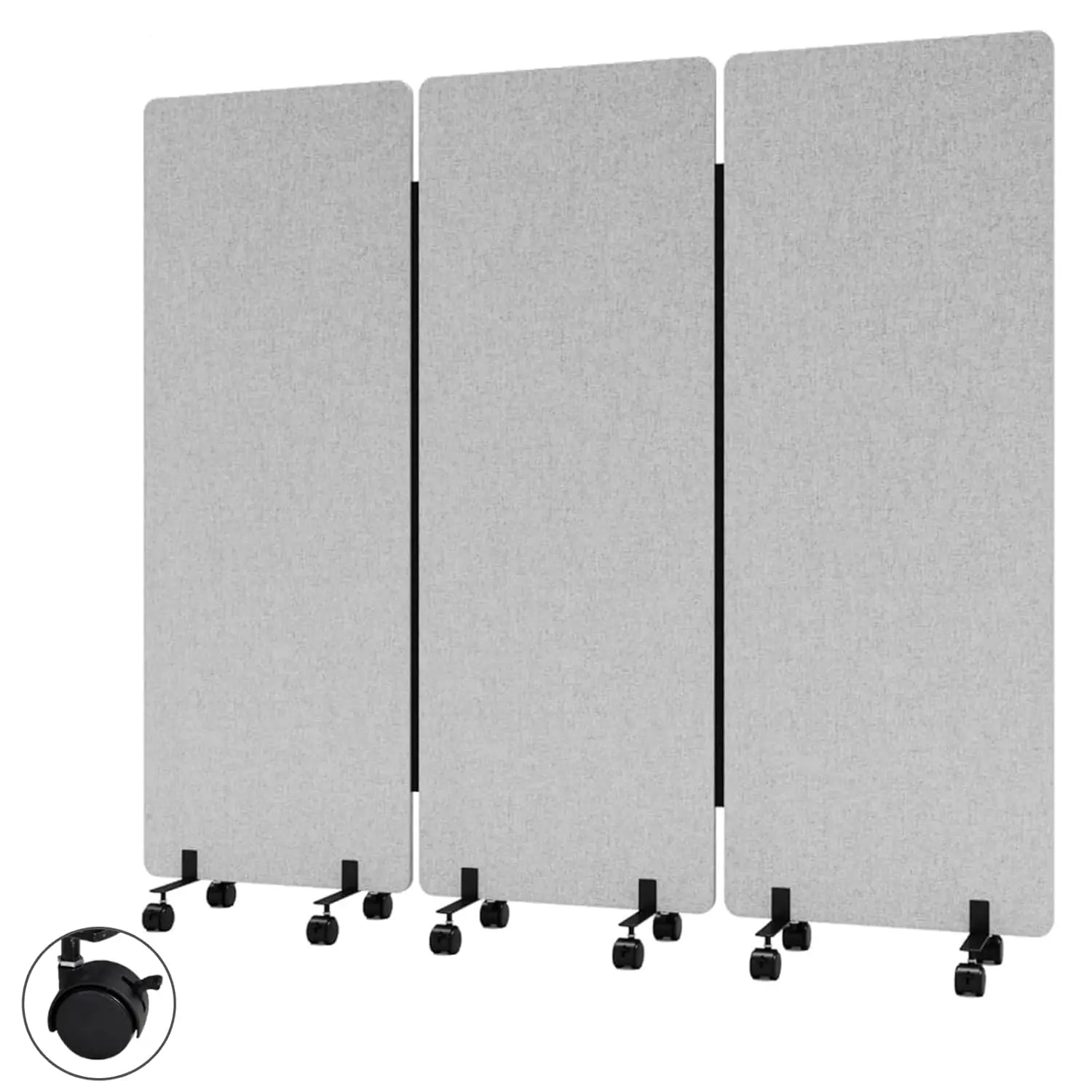 

3 Panel Soundproof Room Dividers 72" X 66" Privacy Office Partition Customizable Home & Office Use Panel Dividers