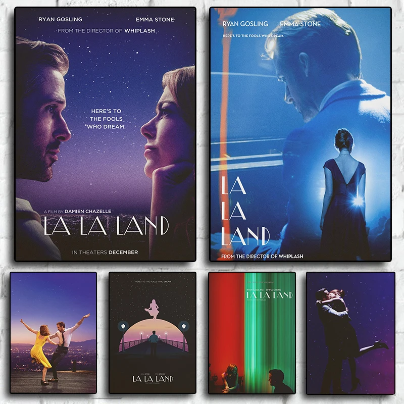 Classic Movie La La Land Poster Romantic Love Theme Canvas Painting Modern Wall Art Pictures Bedroom Study Decors Gifts