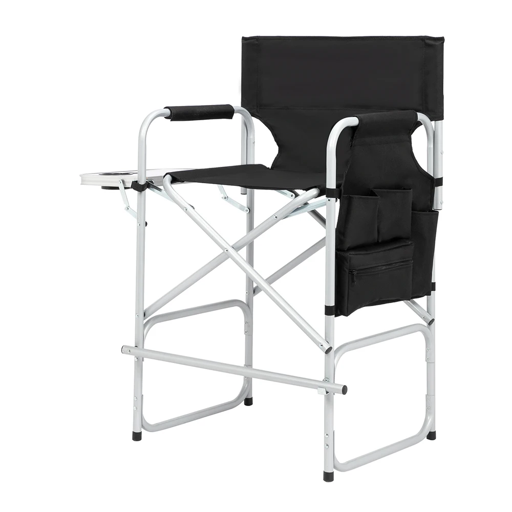 

Silver White Iron Pipe Black Cloth Surface Plastic Sprayed Iron Round Pipe Director's Chair 103*60*499cm 120kg Without Carrying