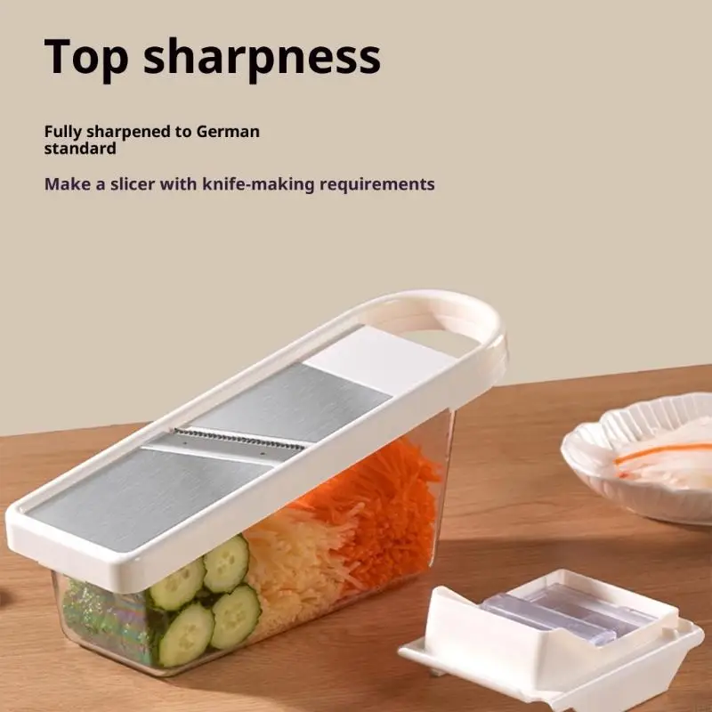Professional Nonrust Steel Mandoline Slicer With Interchangeable Blade Safe Base For Precise Preps