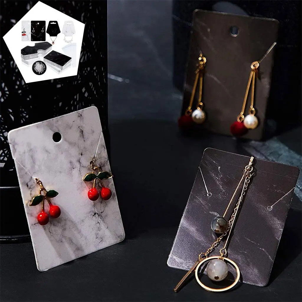 800 Pieces Necklace Display Cards Kraft Paper Price Label Tag Display Card Holder Jewelry Tags for Earrings Studs