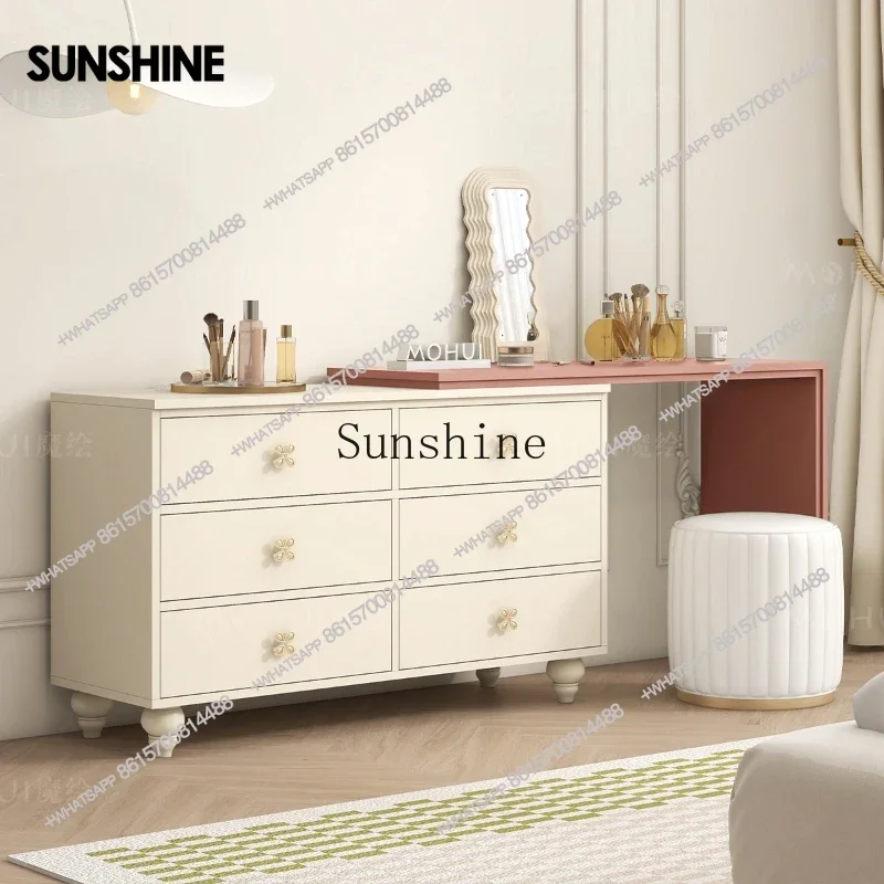 

Vintage Maillard Dresser Storage Cabinet Integrated Retractable Corner Dresser Bedroom Bedroom Side Cabinet