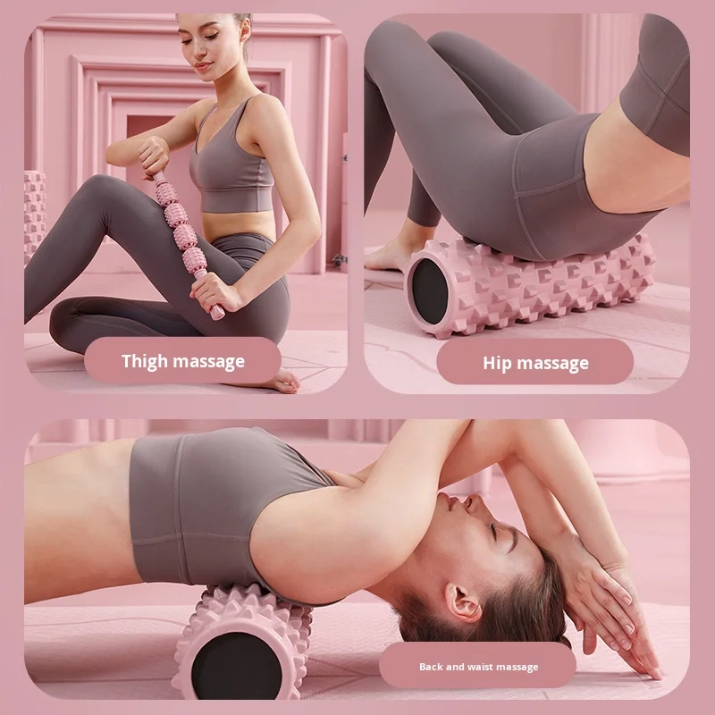 استرخاء العضلات العميقة وتدليك عمود اليوجا ذو النقطة العائمة للمعدات الأساسية - أسطوانة إسفنجية لممارسة اليوجا