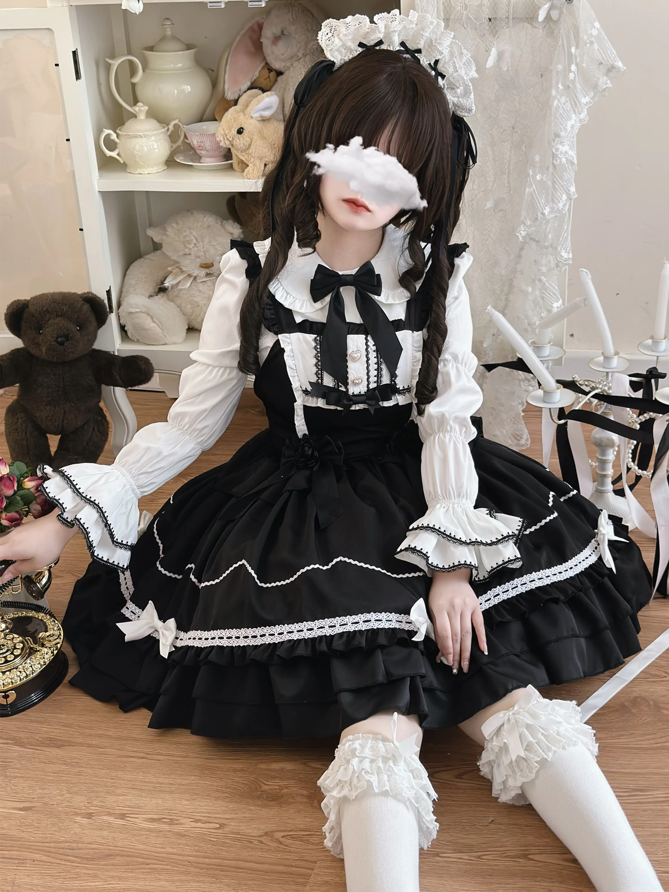 التصميم الأصلي لوليتا JSK فستان النمط الياباني الحلو لطيف فتاة المرأة بلون فستان بكتافة Pettiskirt 2025 رائجة البيع