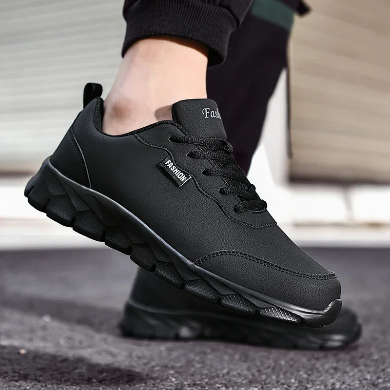 Men Walking Shoes Leather Waterproof Athletic Sneakers Men Wear-resistant Men Running Sport Shoes Zapatillas Deportivos Hombre